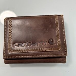 Carhartt Dark Brown Trifold Leather Wallet